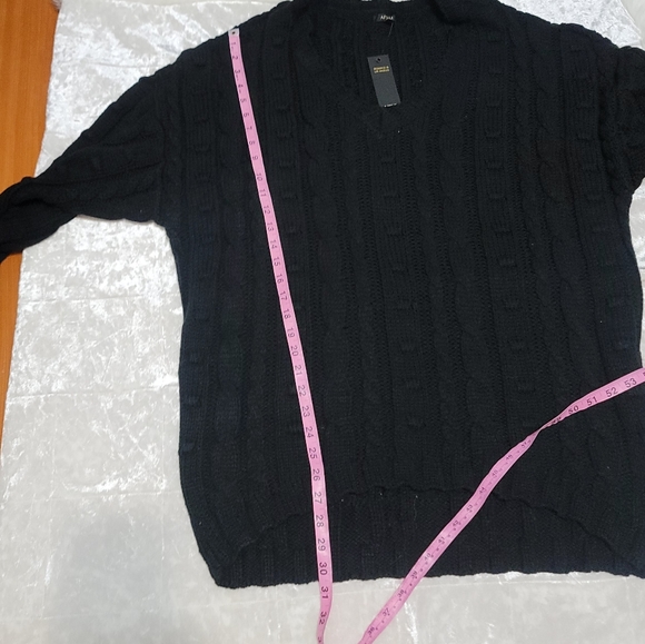 AFRM Boston Black Chunky Cable High Low Sweater - Picture 4 of 7